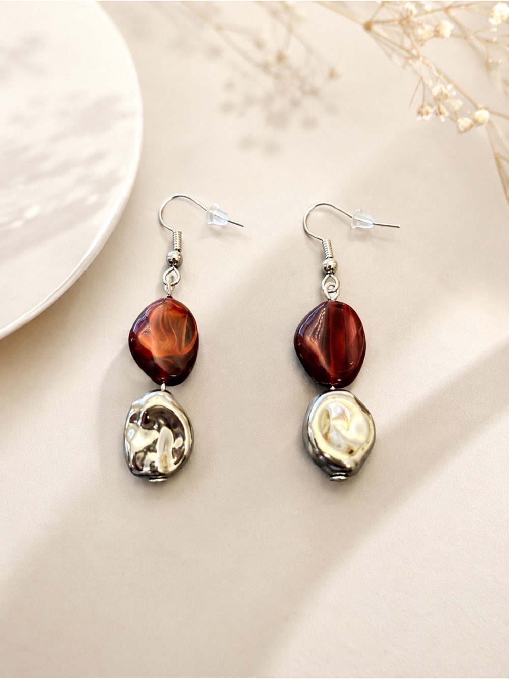 Elegant Red Drop and Crystal Dangle Earrings - Women Jewelry